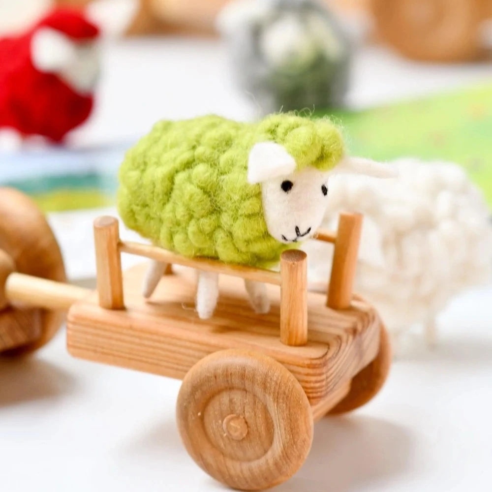 TARA TREASURES FELT SHEEP GREEN