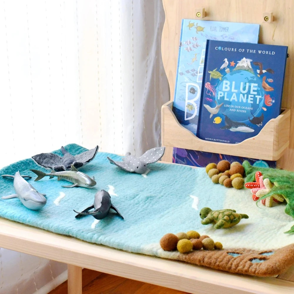 TARA TREASURES FELT PAYSCAPE MAT LARGE SEA AND ROCKPOOL