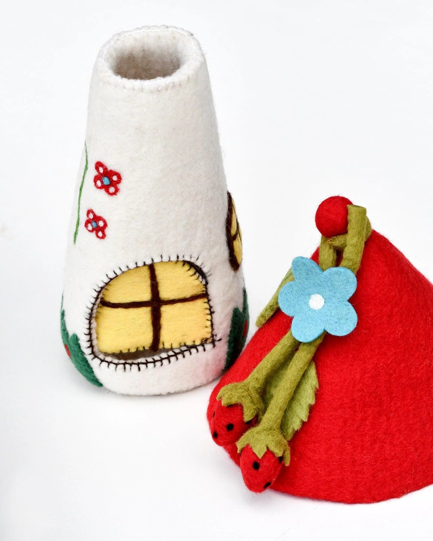 TARA TREASURES FELT FAIRIES AND GNOMES HOUSE RED ROOF