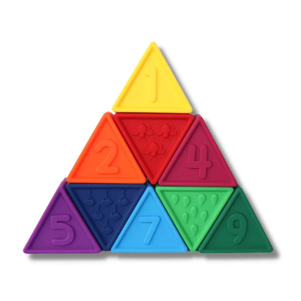 JELLYSTONE DESIGNS SILICONE TRIBLOX SET RAINBOW BRIGHT