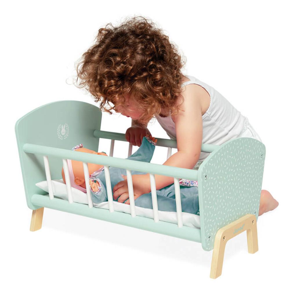 JANOD WOODEN DOLLS BED