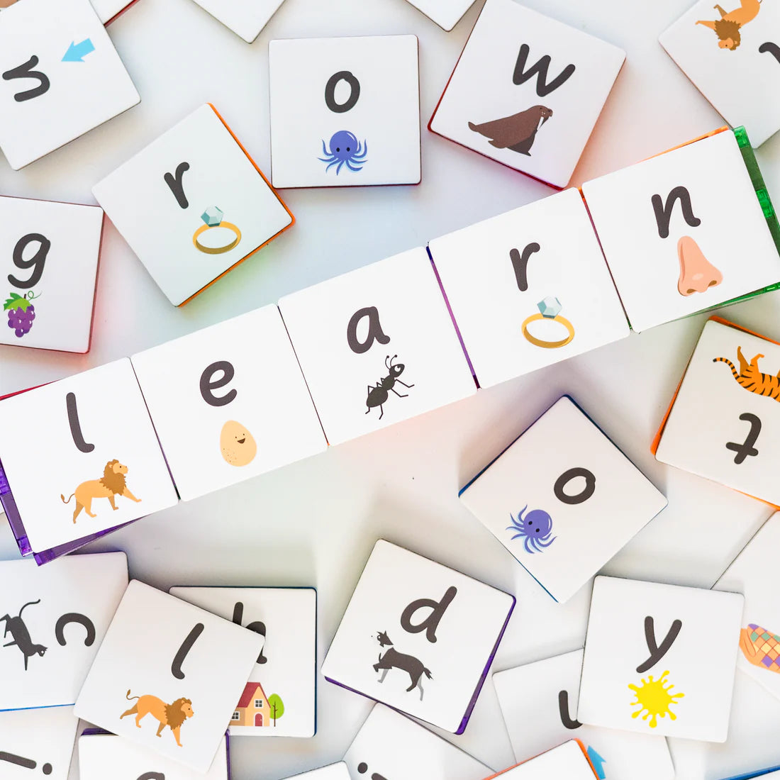 LEARN AND GROW MAGNETIC ALPHABET LOWER CASE TILE TOPPERS 40PC