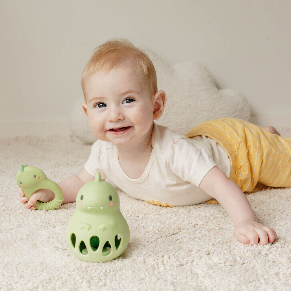 TIGER TRIBE SILICONE TEETHER DINO