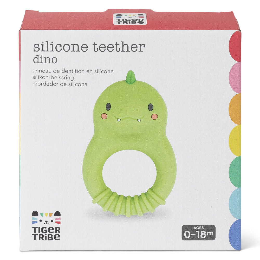 TIGER TRIBE SILICONE TEETHER DINO
