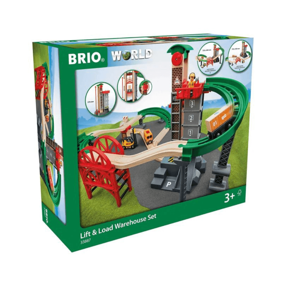 BRIO SET LIFT AND LOAD WAREHOUSE SET 32 PIECES
