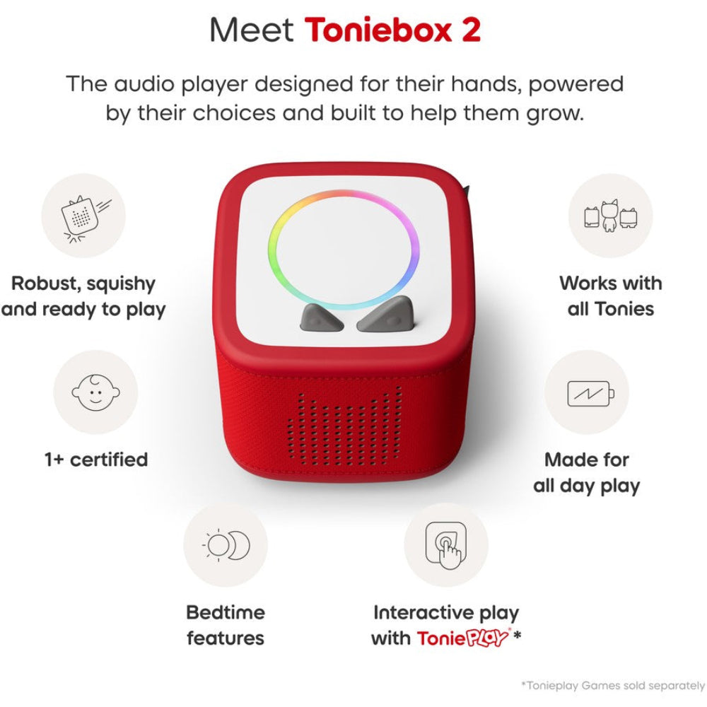 TONIES TONIEBOX 2 STARTER SET WITH CREATIVE TONIE RUBIE SUNSET RED