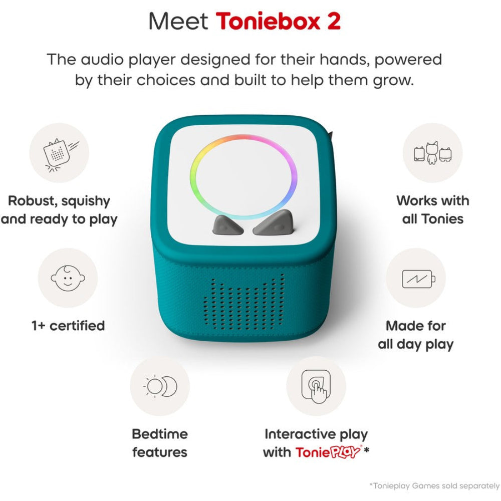 TONIES TONIEBOX 2 STARTER SET WITH CREATIVE TONIE RUBIE TROPICAL TEAL
