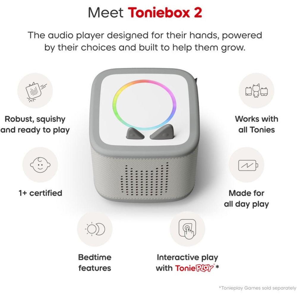 TONIES TONIEBOX 2 STARTER SET WITH CREATIVE TONIE RUBIE MOON GREY