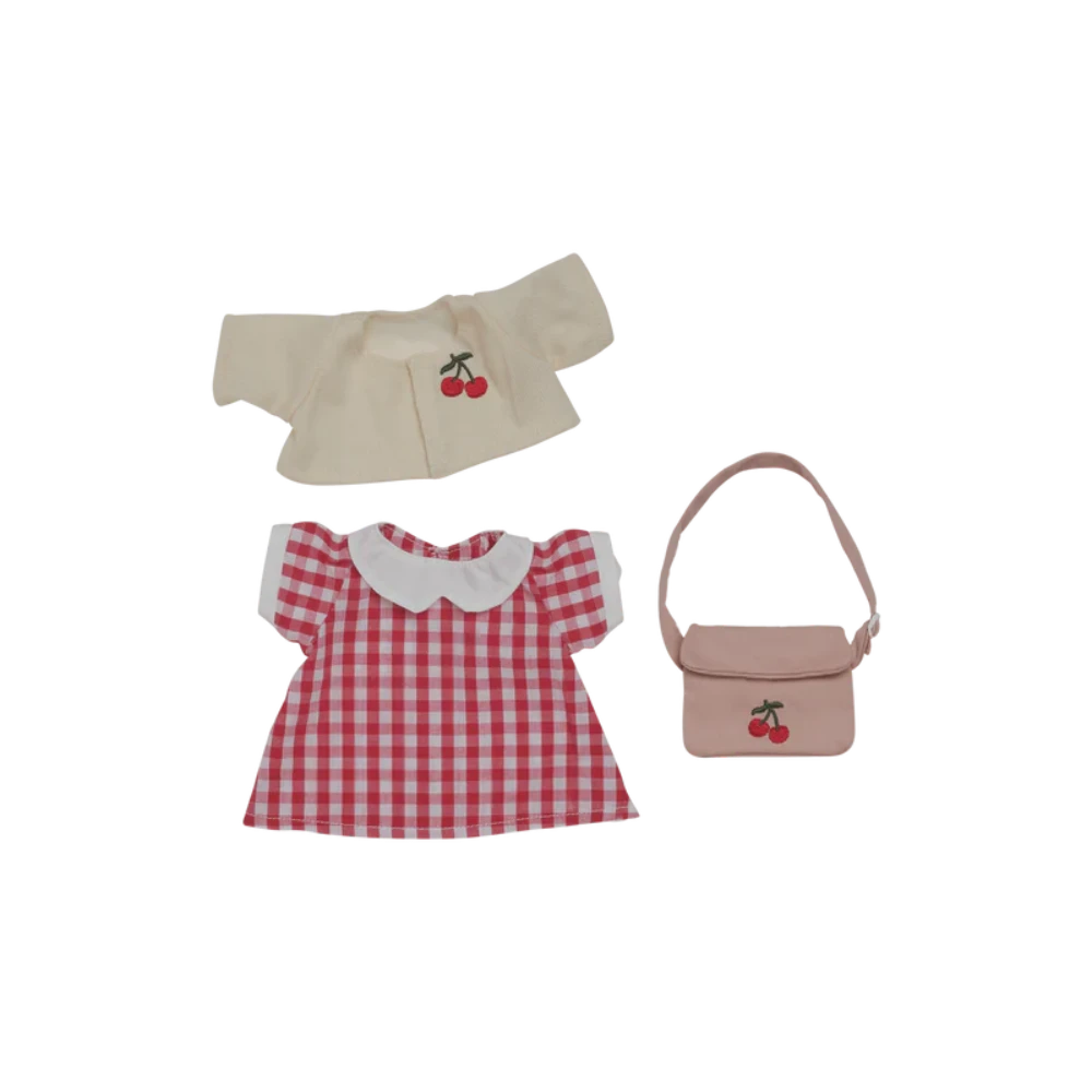 OLLIELLA DINKUM DOLLS CHERRY GINGHAM OUTFIT SET