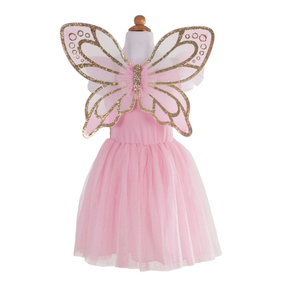 GREAT PRETENDER GOLD SEQUINS BUTTERFLY DRESS WITH WINGS SIZE 5-7