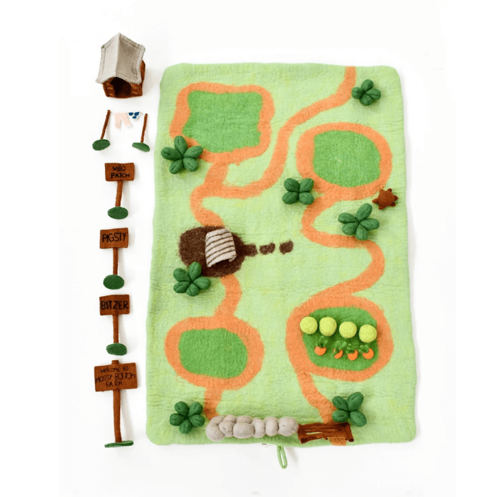 TARA TREASURES SHUAN THE SHEEP MOSSY BOTTOM FARM PLAY MAT