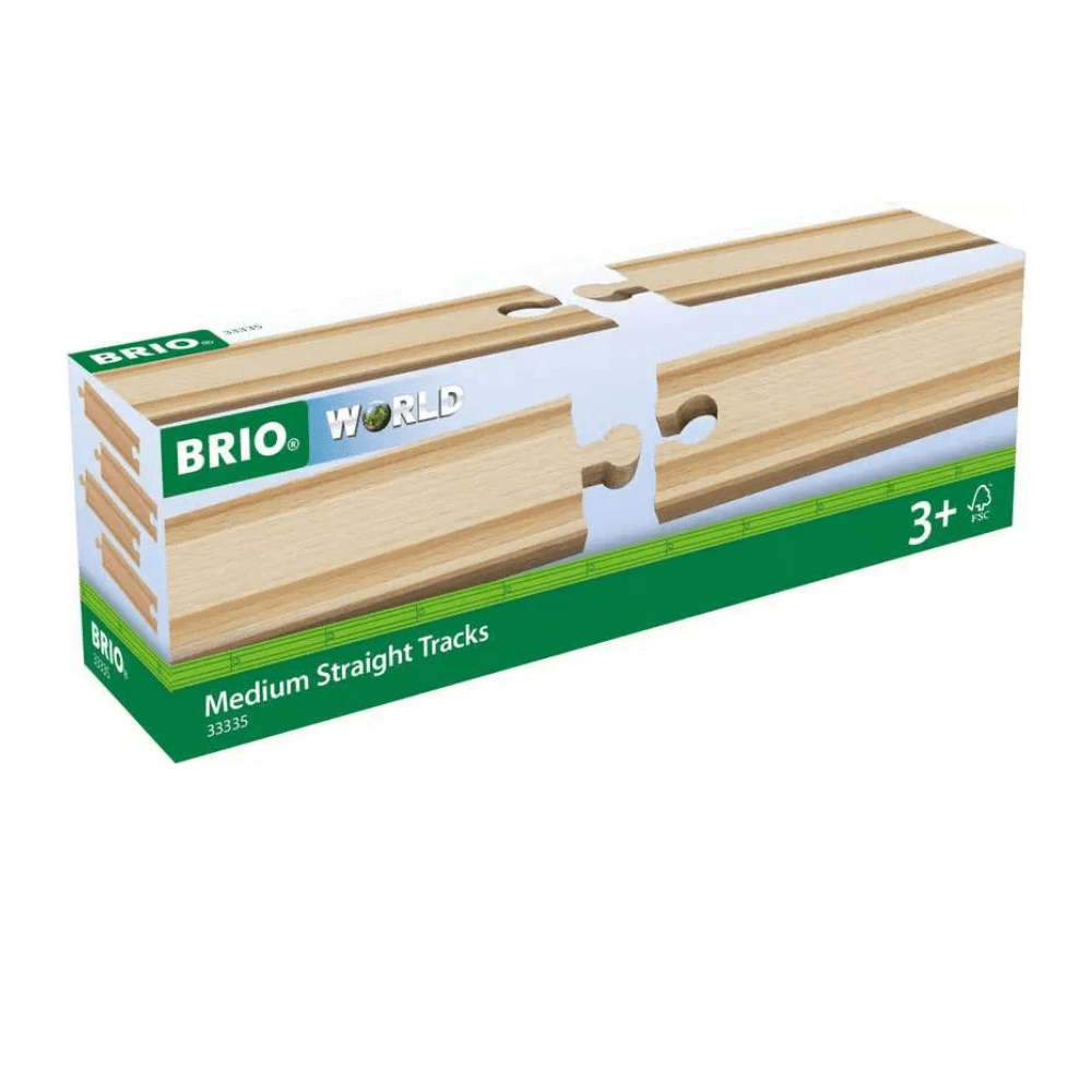 BRIO TRACKS - MEDIUM STRAIGHT TRACKS, 4 PIECES