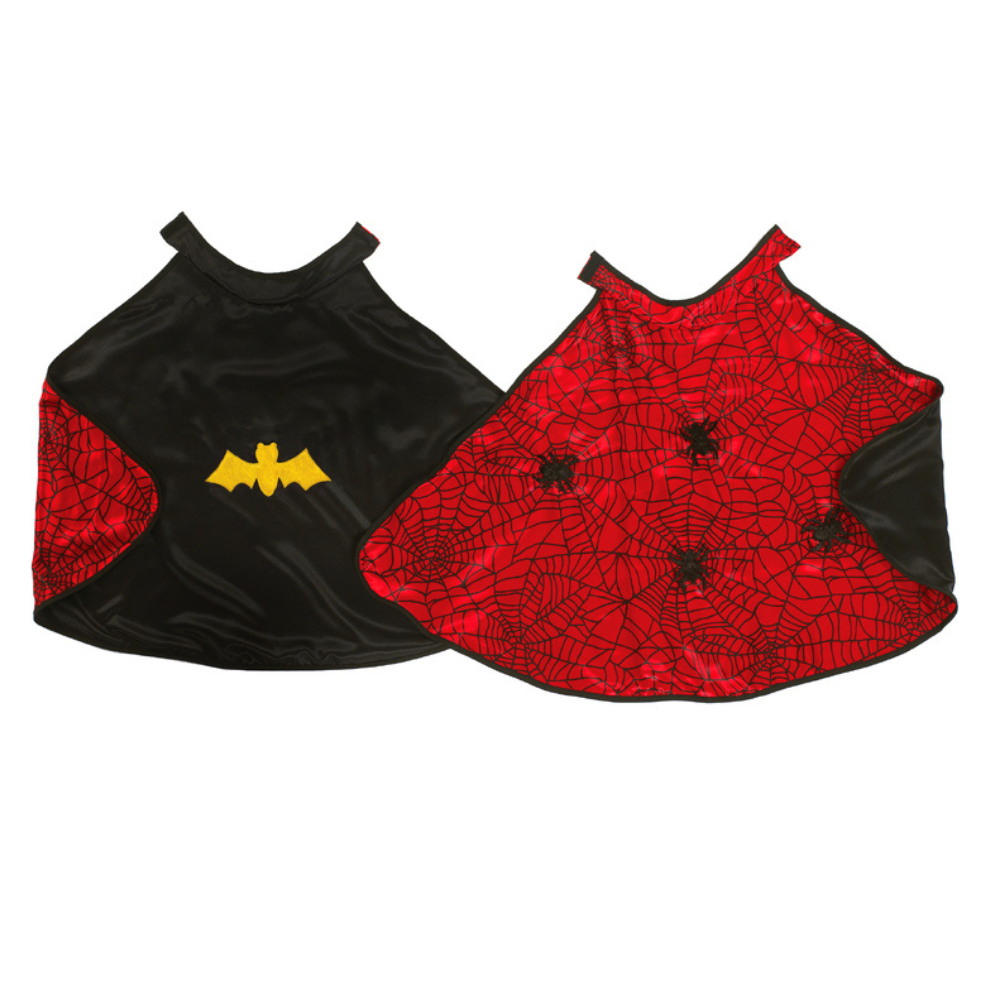 GREAT PRETENDER REVERSIBLE SPIDERMAN BATMAN CAPE WITH MASK SIZE 4-6