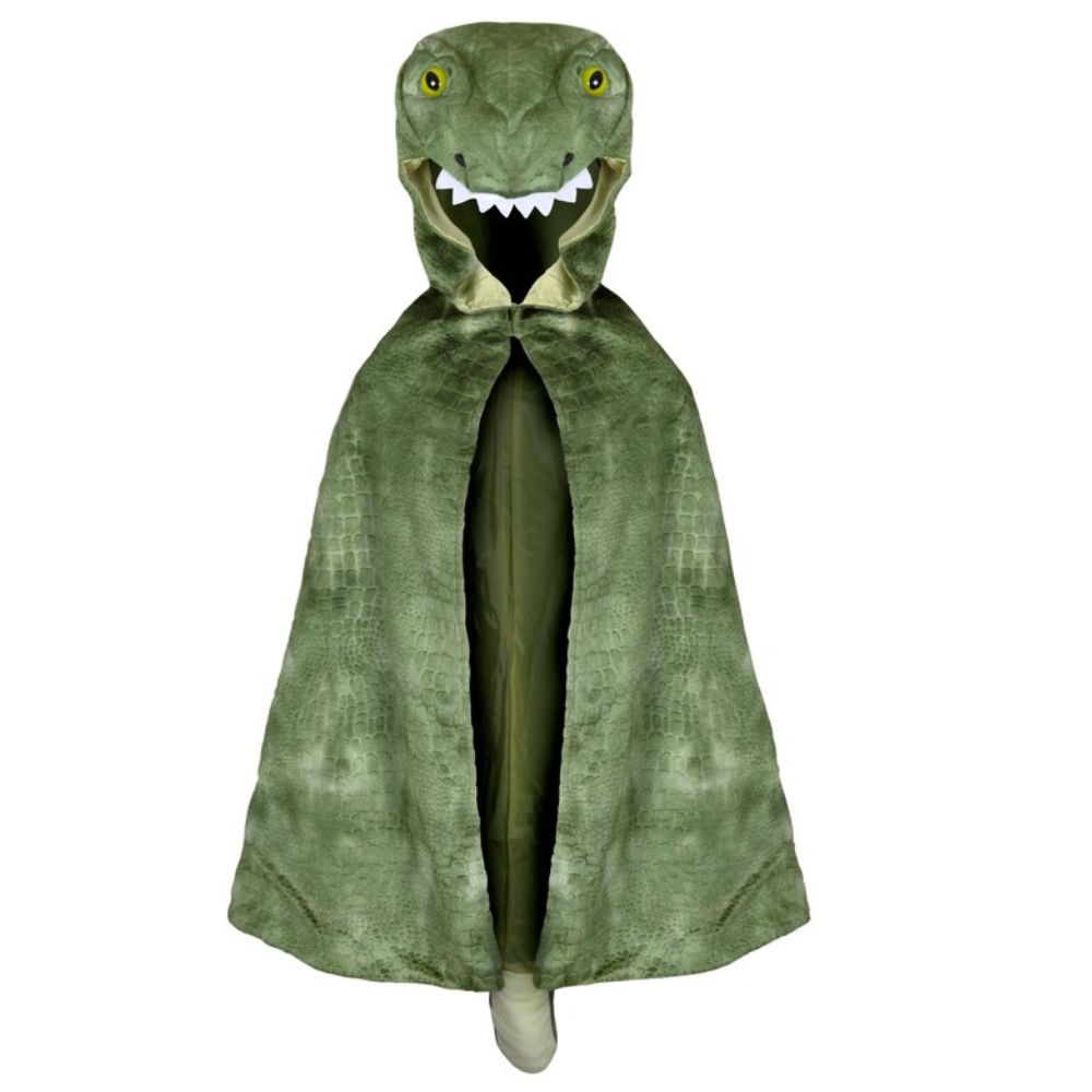 GREAT PRETENDER T REX GREEN HOODED CAPE SIZE 4-5