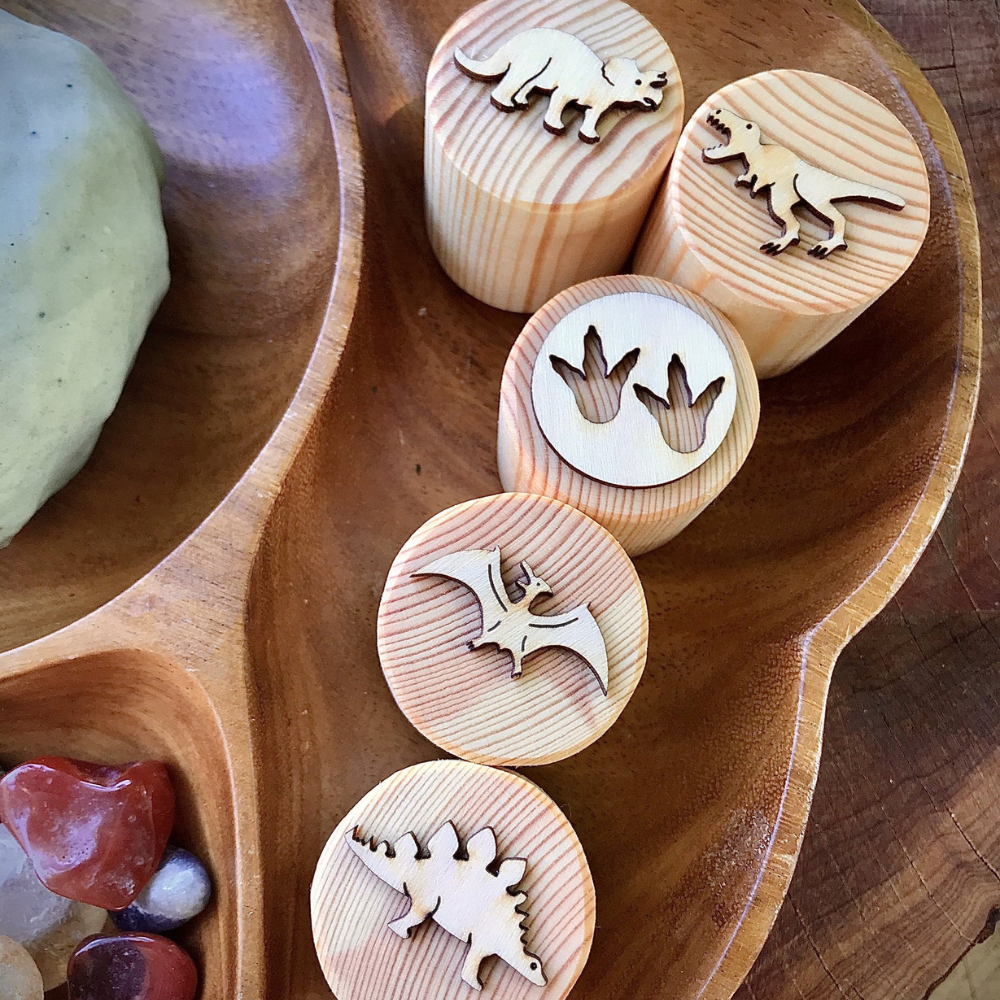 BEADIEBUG WOODEN DINOSAUR STAMPS