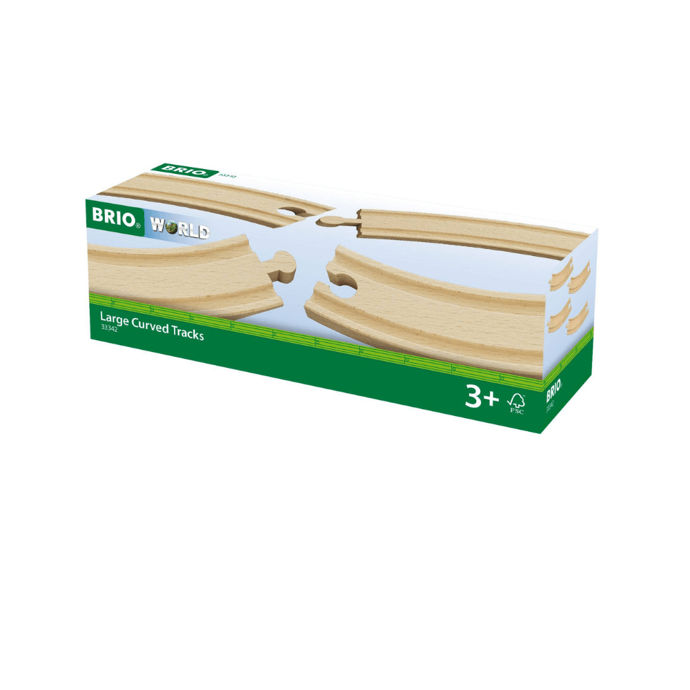 BRIO TRACKS - LARGE CURVED TRACKS, 4 PIECES