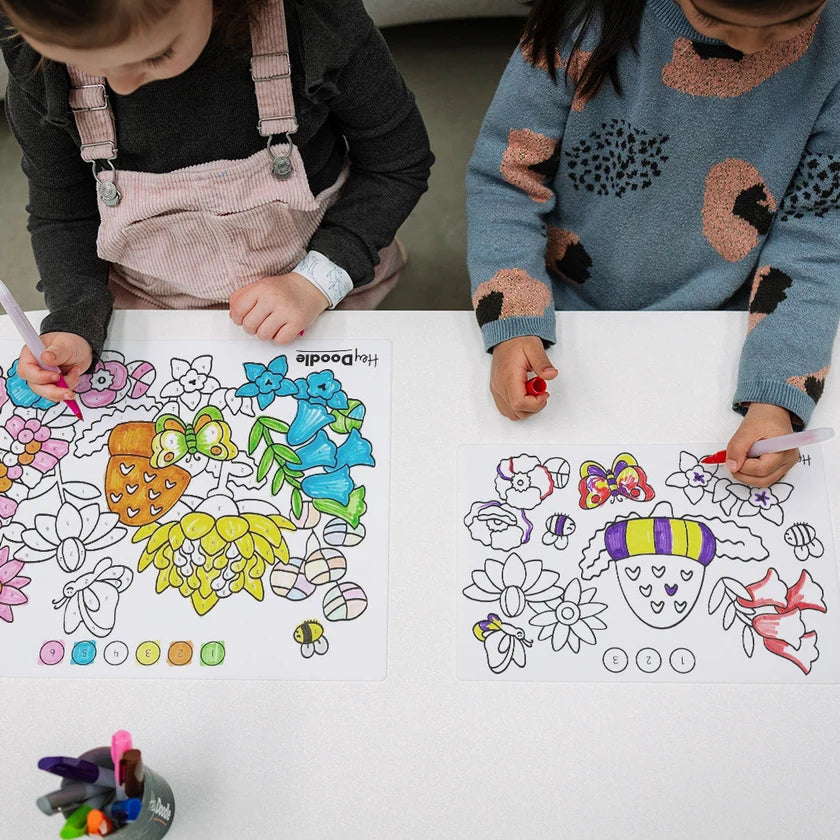 HEY DOODLE PLACEMAT FLOWER POWER
