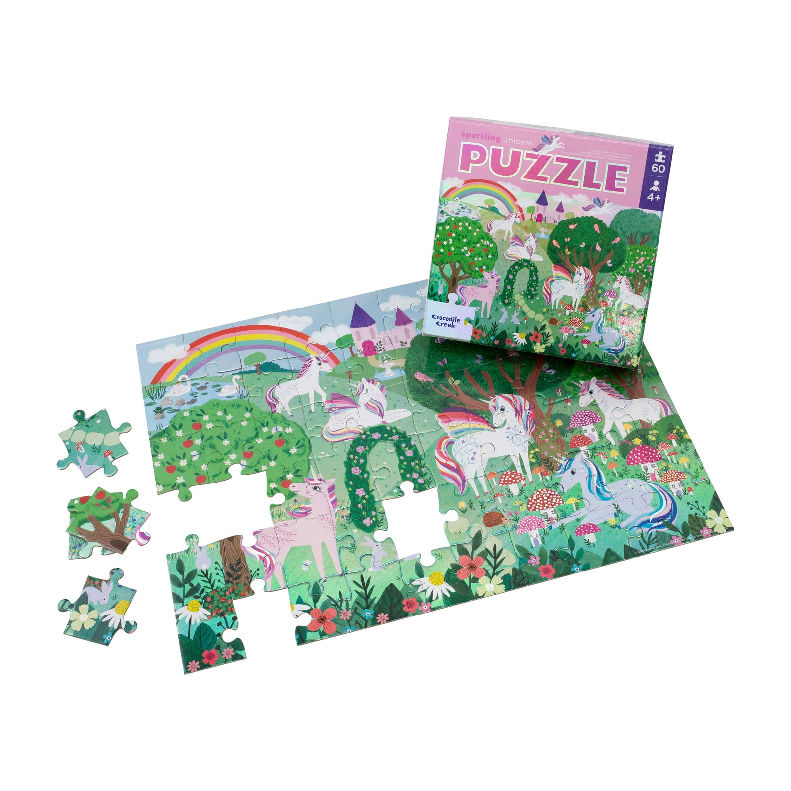 CROCODILE CREEK SPARKLING UNICORN FOIL PUZZLE 60pc