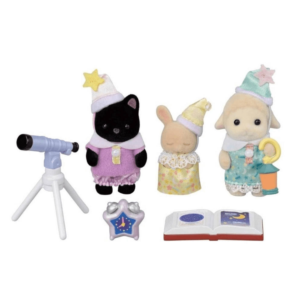 SYLVANIAN FAMILIES NURSERY FRIENDS SLEEPOVER PARTY TRIO SET