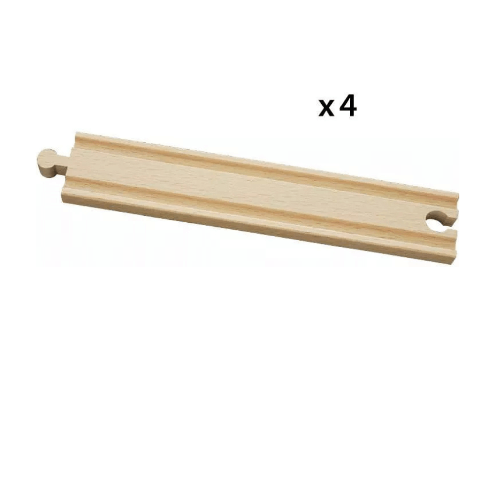BRIO TRACKS - LONG STRAIGHT TRACKS, 4 PIECES