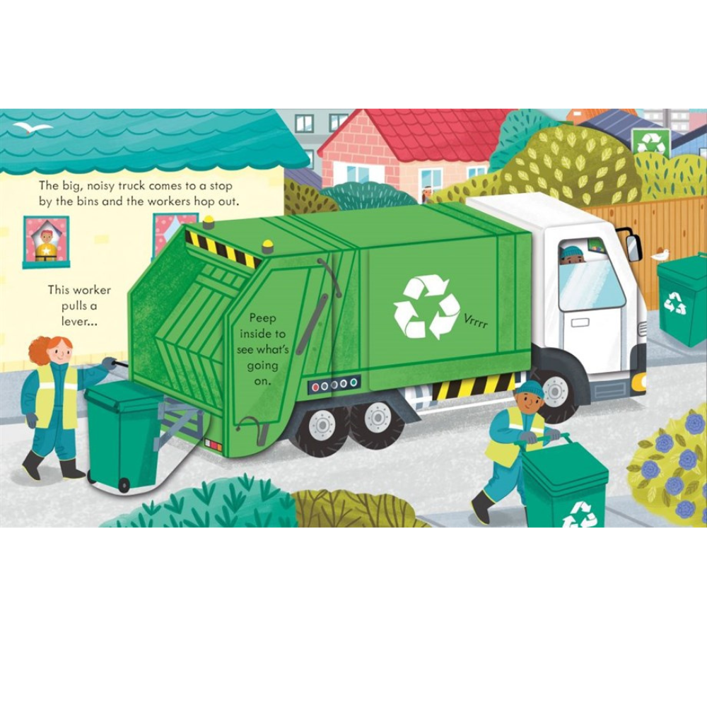 BRUMBY SUNSTATE BOOKS PEEP INSIDE HOW A RECYCLING TRUCK WORKS BOOK BB