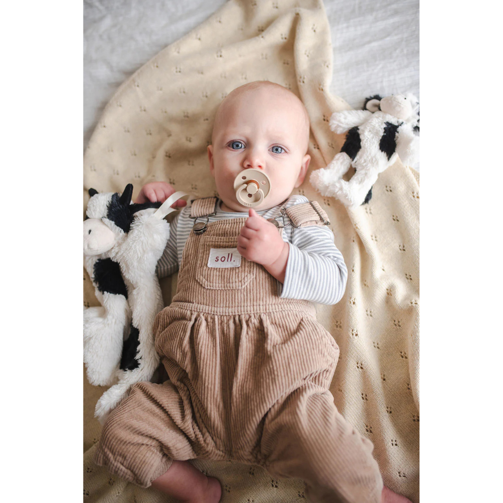NANA HUCHY MINI CLOVER THE COW RATTLE BLACK