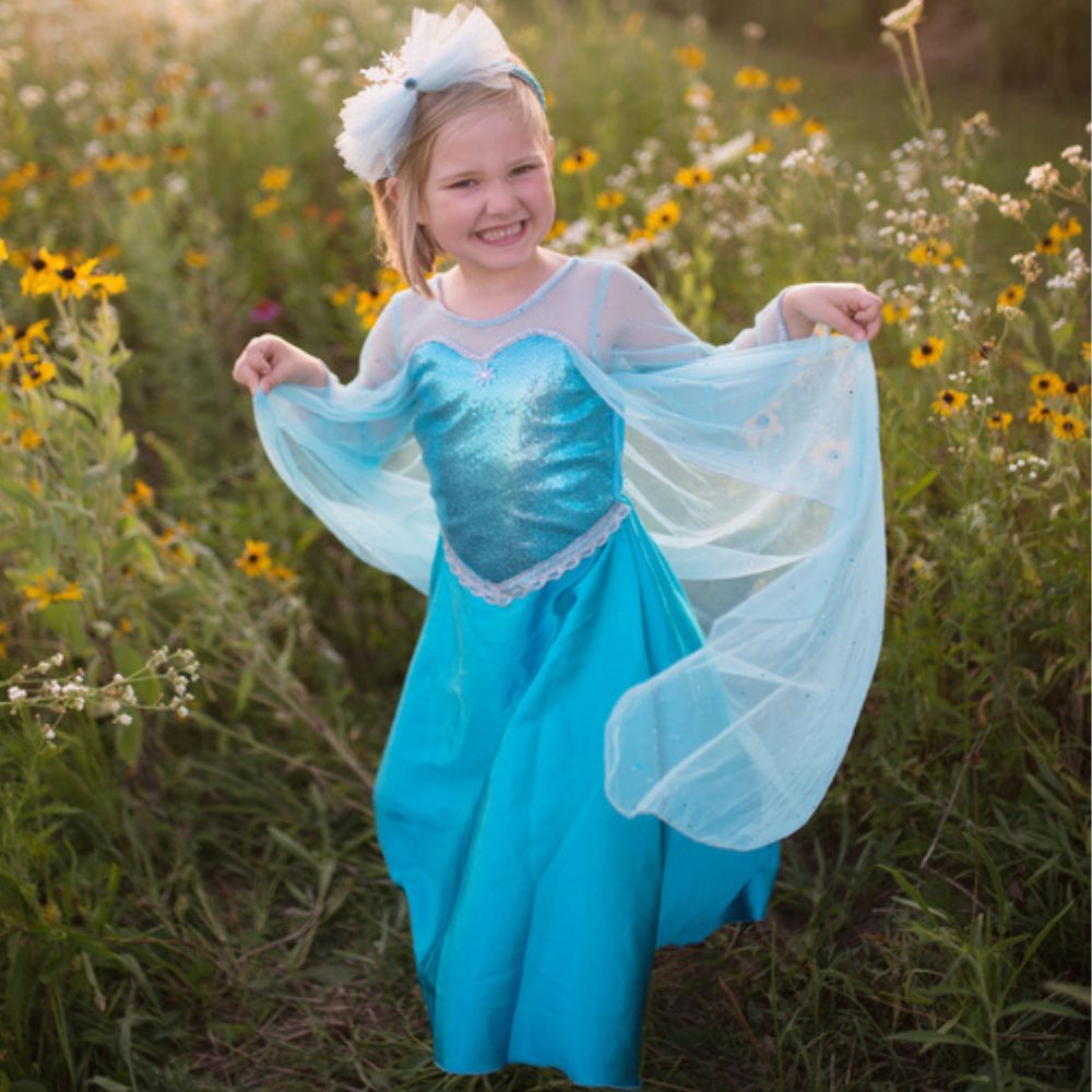 GREAT PRETENDER ICE QUEEN DRESS WITH CAPE SIZE 5-6