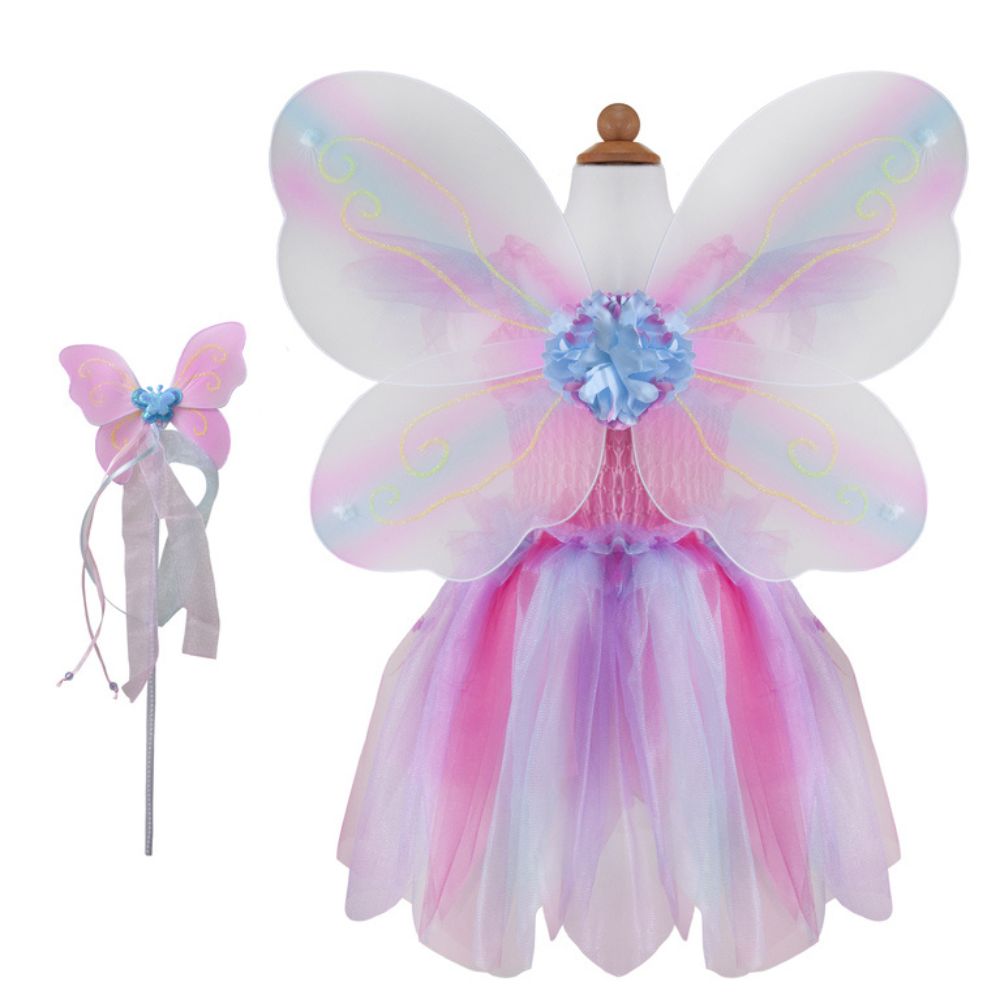GREAT PRETENDER PINK BUTTERFLY DRESS & WINGS WITH WAND SIZE 5-6