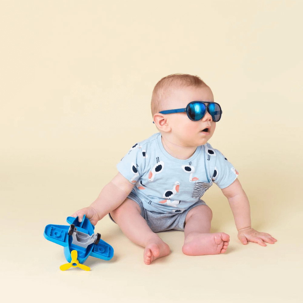FRANKIE RAY SHADES PILOT MATTE BLUE BABY SUNGLASSES 0-2