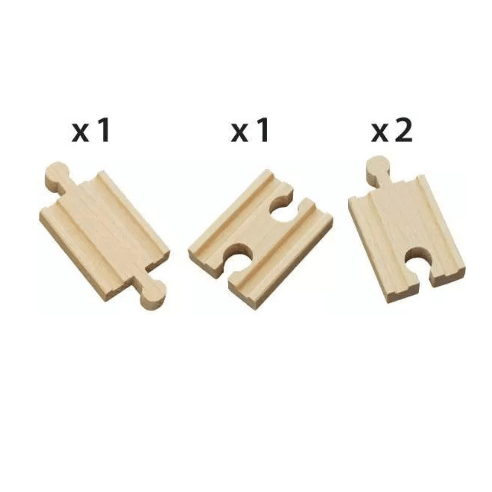 BRIO TRACKS - MINI STRAIGHT TRACKS, 4 PIECES - Tolly Toys
