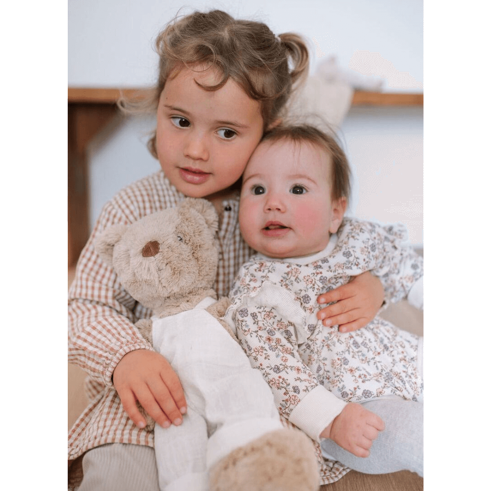 NANA HUCHY MR HONEY BEAR WHITE OVERALLS