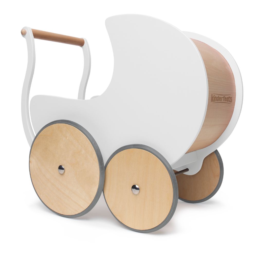 KINDERFEETS WALKER PRAM WOODEN WHITE
