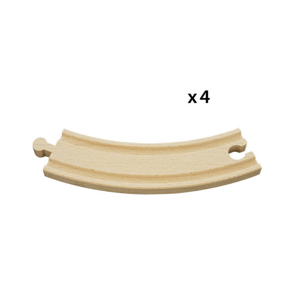 BRIO TRACKS - LARGE CURVED TRACKS, 4 PIECES