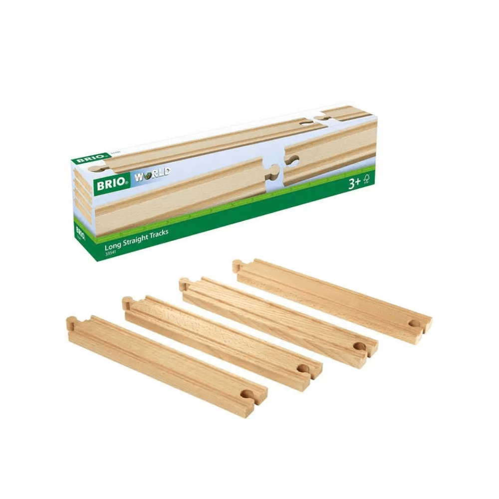 BRIO TRACKS - LONG STRAIGHT TRACKS, 4 PIECES