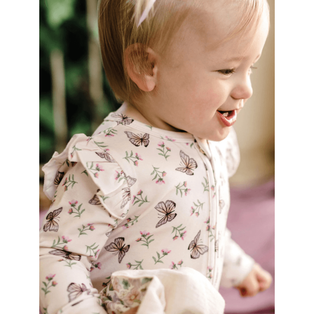 FLEUR HARRIS DANCING BUTTERFLIES PRECIOUS FRILL COVERALL
