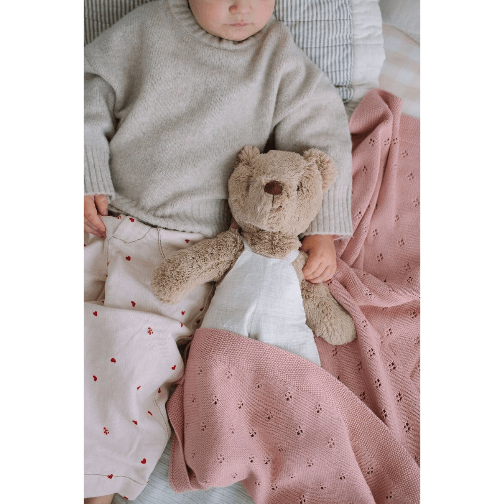 NANA HUCHY MR HONEY BEAR WHITE OVERALLS