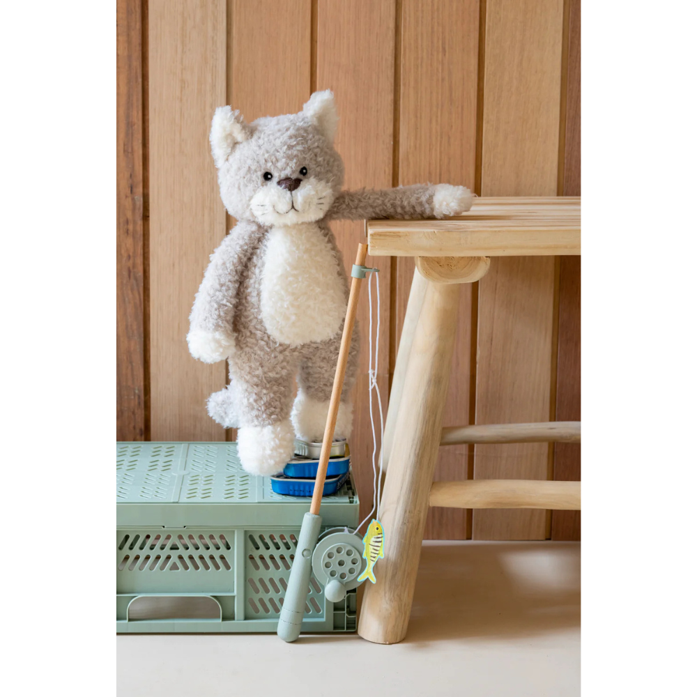 NANA HUCHY CHECKERS THE CAT PLUSH GREY