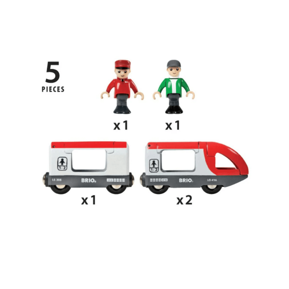 BRIO TRAIN - TRAVEL TRAIN, 5 PIECES