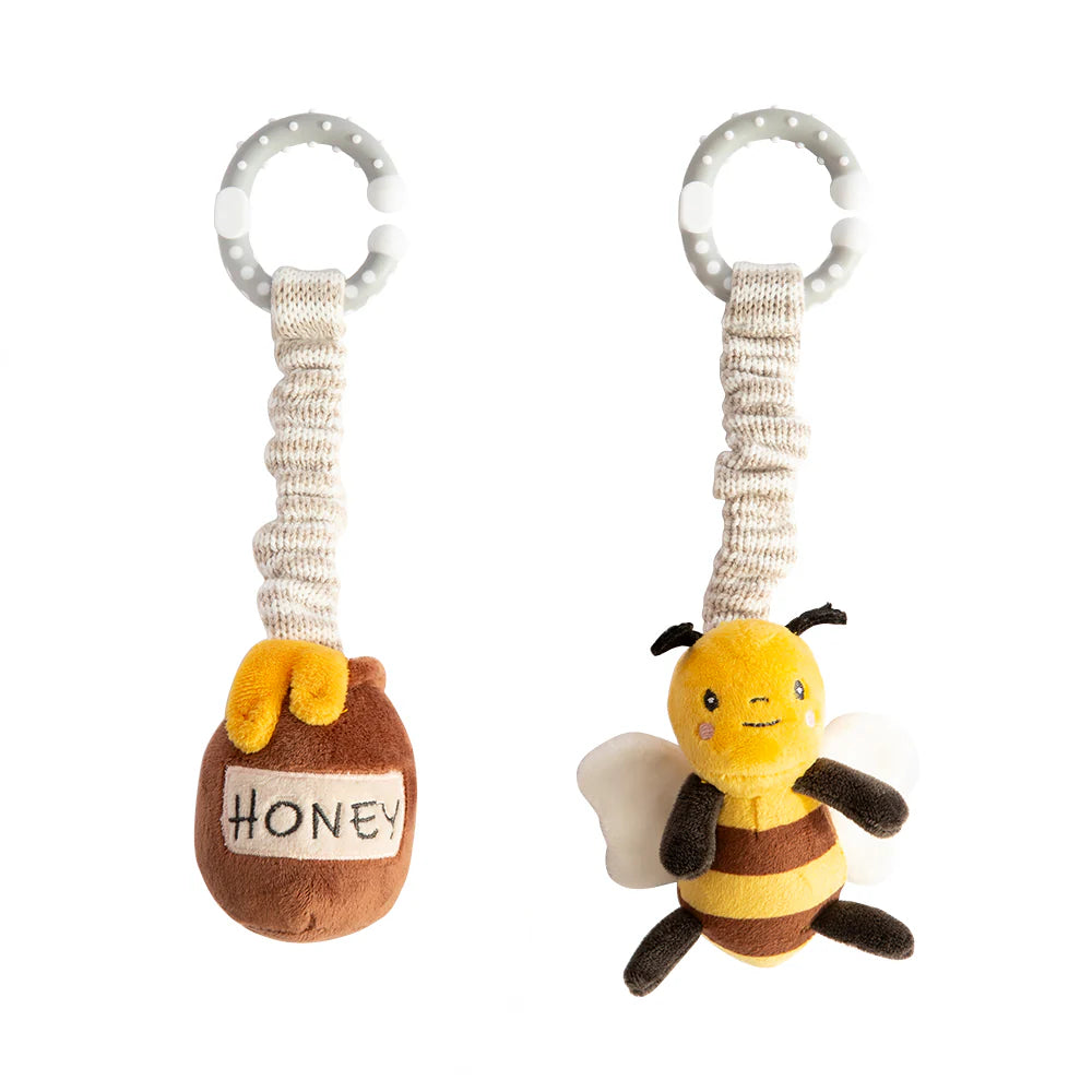 LIVING TEXTILES PRAM TOY 2PC BEE AND HONEY POT
