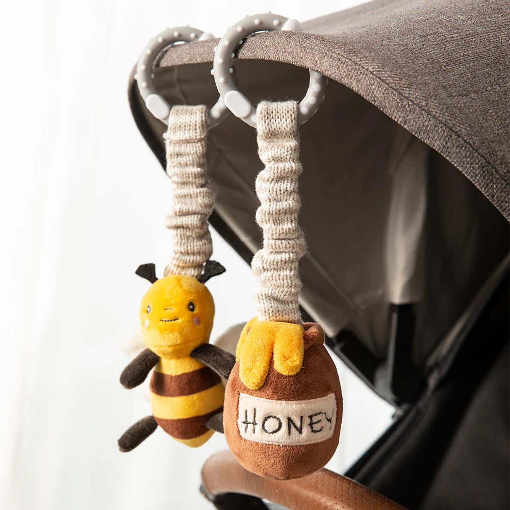 LIVING TEXTILES PRAM TOY 2PC BEE AND HONEY POT