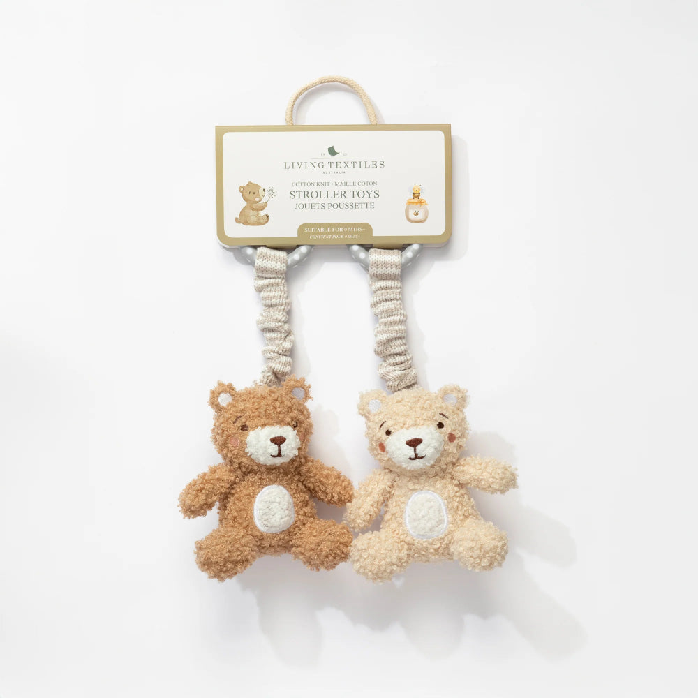 LIVING TEXTILES PRAM TOYS 2PC CUDDLY BEAR