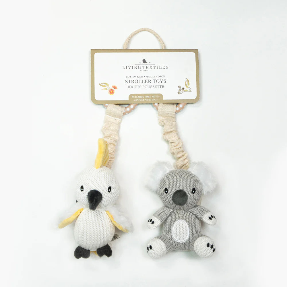 LIVING TEXTILES PRAM TOY 2PC COCKATOO AND KOALA