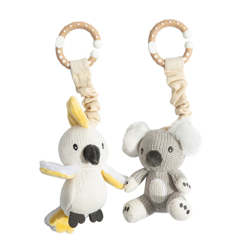LIVING TEXTILES PRAM TOY 2PC COCKATOO AND KOALA