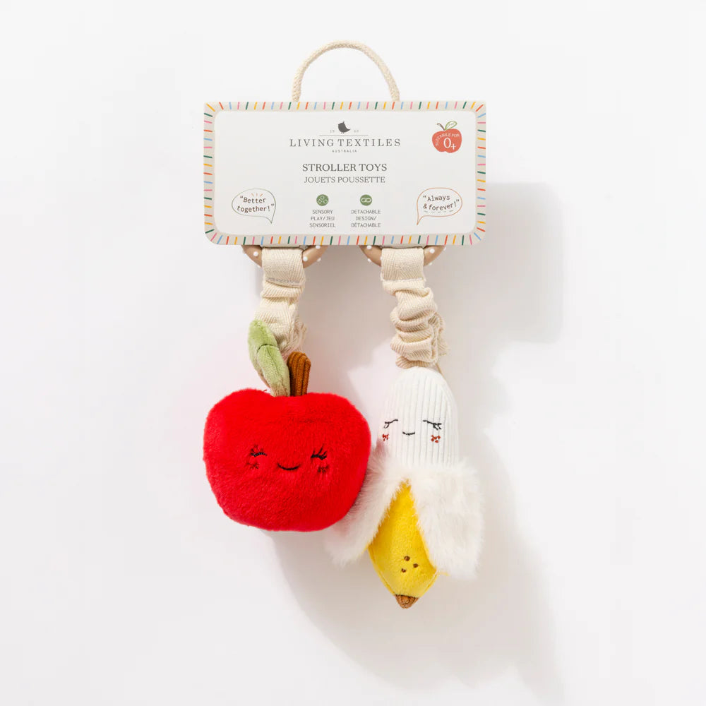 LIVING TEXTILES MINI MARKET PRAM TOY 2PC APPLE AND BANANA