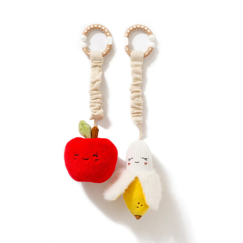 LIVING TEXTILES MINI MARKET PRAM TOY 2PC APPLE AND BANANA