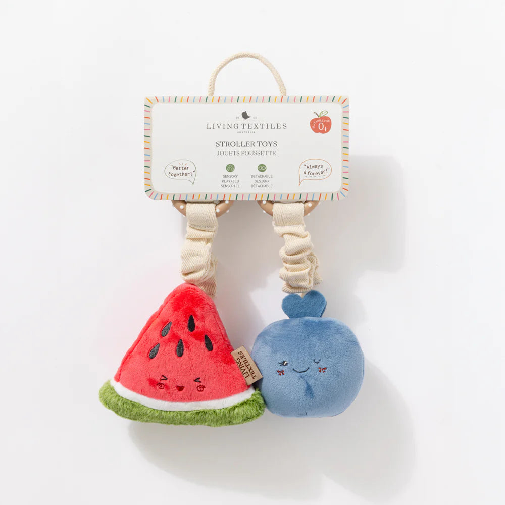 LIVING TEXTILES MINI MARKET PRAM TOY 2PC WATERMELON AND BLUEBERRY