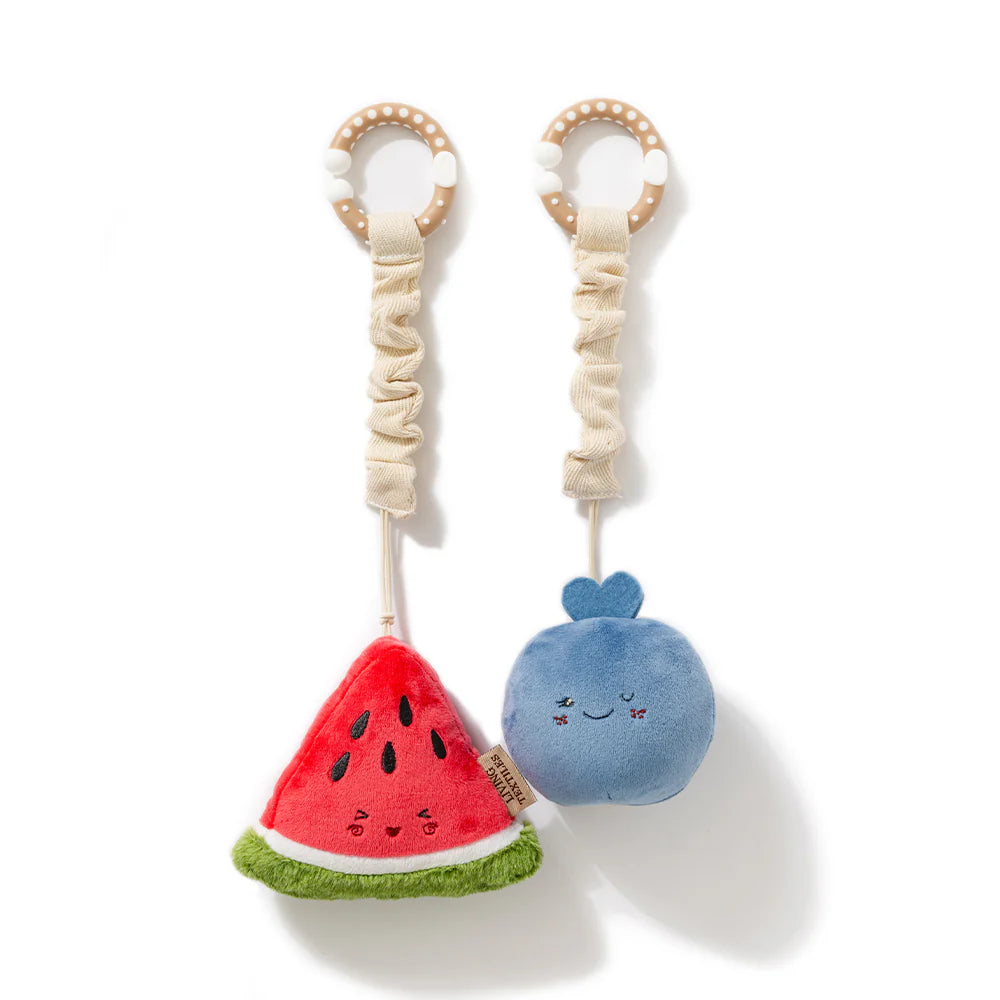 LIVING TEXTILES MINI MARKET PRAM TOY 2PC WATERMELON AND BLUEBERRY