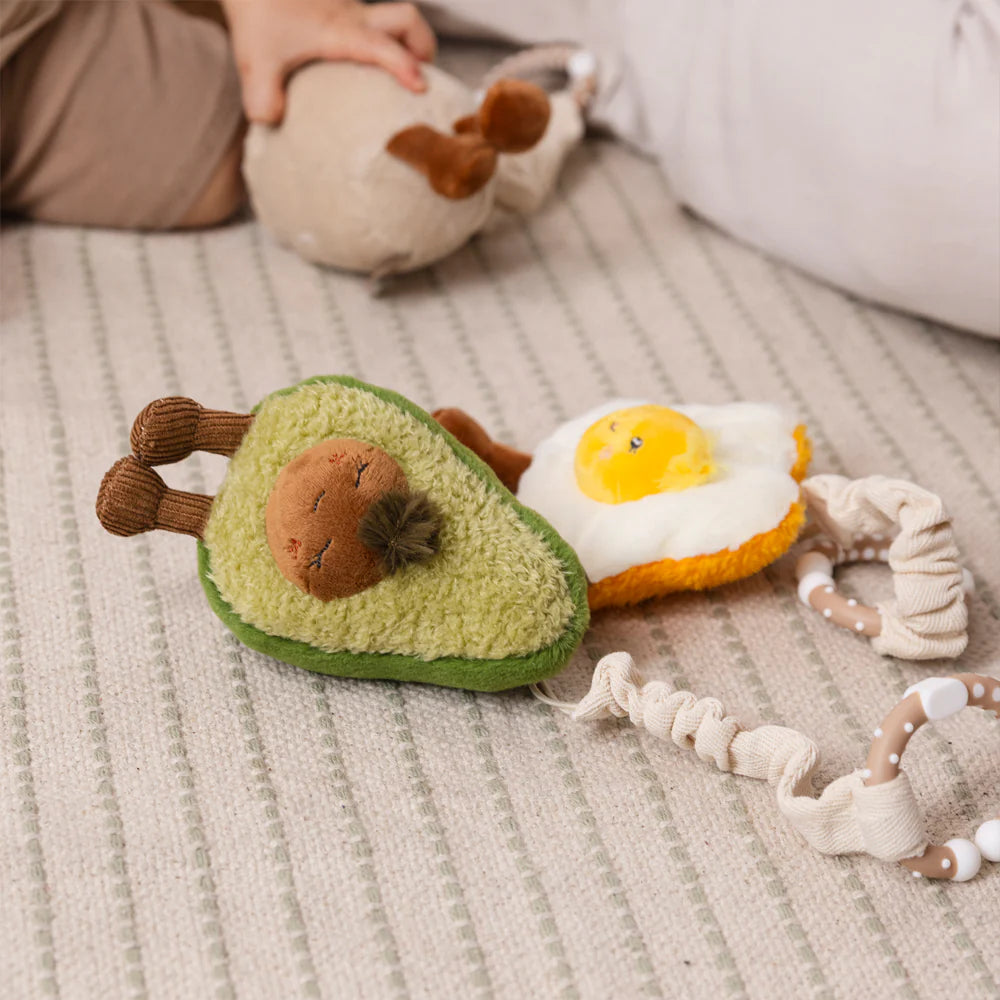 LIVING TEXTILES MINI MARKET PRAM TOY 2PC AVOCADO AND EGG ON TOAST