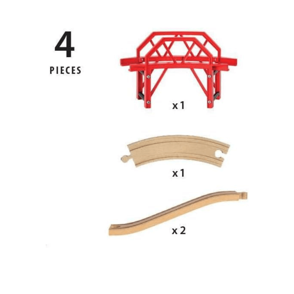 BRIO BRIDGE - CURVED BRIDGE, 4 PIECES