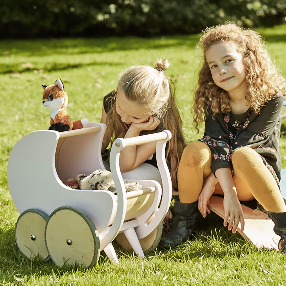 KINDERFEETS WALKER PRAM WOODEN WHITE